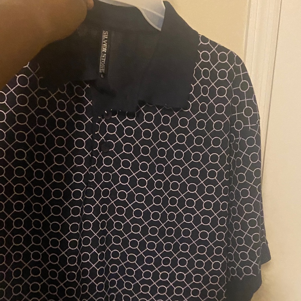 Masters Men's Black and White Geometric Shirt